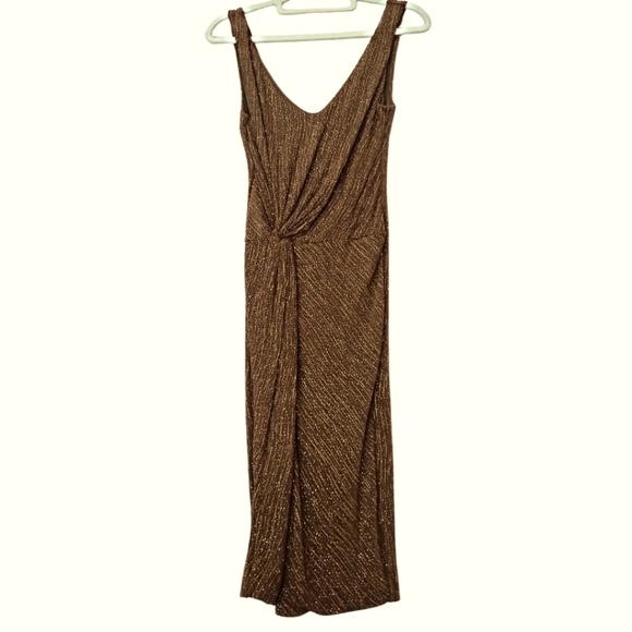 Guess by Marciano Tryst Glitter Chocolate Gold Dress Size Small - Picture 2 of 7